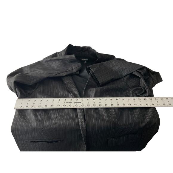 Lane Bryant Women's 24 Black Blazer Jacket Pinstripe Two Button Work Office - Picture 4 of 11